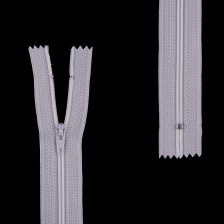 Молния спираль, тип 3, неразъемная, длина 50 см, цвет 101 (белый), "простой" бегунок