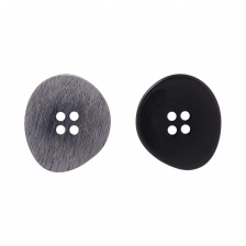 Пуговица пластиковая на четыре прокола, размер 54L, цвет темно-серый с эффектом потёртости