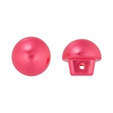 Пуговица пластиковая на ножке, в форме полусферы, кораллового цвета, размер 18L