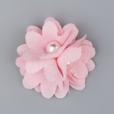 Цветочки декоративные с бусинами, цвет светло-розовый, диаметр 40 мм, 