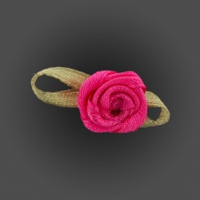 Цветочек из атласной ленты, фуксия, размер 15 мм