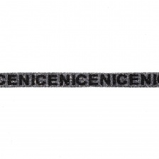 Тесьма отделочная с люрексом, цвет черный+серебро, ширина 10 мм, намотка 45 ярдов