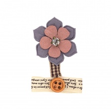 Аппликация 3D "Цветочек", цвет серый, размер 35х53 мм