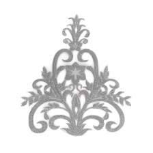 Термоаппликация орнамент, цвет серебряный, размер 210х240 мм