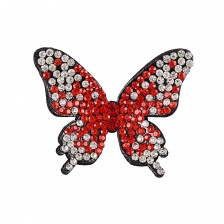 Аппликации с элементами из страз, цвет красный, размер 42х35 мм