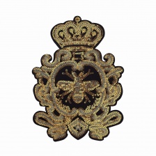 Термоаппликация "Шеврон", золотая с пайетками, размер 170х235 мм