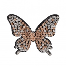 Аппликации с элементами из страз, цвет шампань, размер 42х35 мм