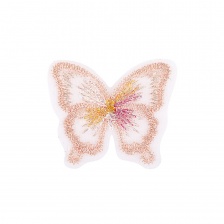 Аппликации бабочки из капрона, размер 37х30 мм цвет персиковый