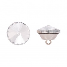 Пуговица стеклянная "кристалл", размер 20L, цвет белый прозрачный