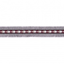 Декоративная тесьма букле с бахромой, цвет серый, ширина 25 мм, намотка 45 ярдов