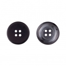 Пуговица пластиковая на четыре прокола, черная, 40L