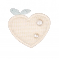 Аппликация 3D "Сердечко", цвет шампань, размер 40х40 мм