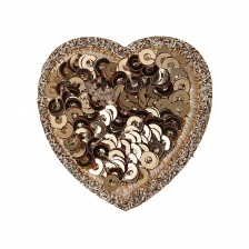 Термоаппликация "Сердечко" с пайетками, размер 30х30 мм