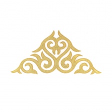 Термоаппликация орнамент, цвет золотой, размер 240х115 мм