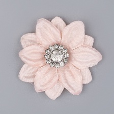 Цветочки декоративные со стразами, цвет персиковый, диаметр 30 мм