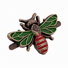 Брошь металлическая крепление усики, размер 26х18 мм