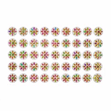 Термоаппликация "Цветок" из стеклянных страз, цвет радужный (голография), размер 40х40 мм, 45 шт на листе, лист 240х400 мм