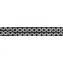 Жаккардовая лента, ширина 25 мм, намотка 10 м, цвет черный+серебро