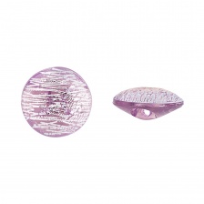 Пуговица пластиковая на полуножке, размер 20L, форма круглая, цвет сиреневый+серебряный