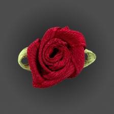 Цветочек из атласной ленты, бордовый, размер 15 мм