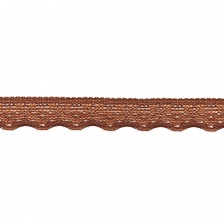 Кружево эластичное, ширина 17 мм, цвет коричневый, намотка 100 ярдов