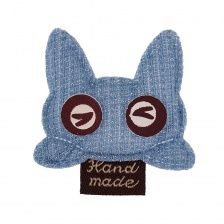 Аппликация 3D "Котик", цвет синий, размер 35х33 мм