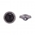 Пуговица пластиковая на ножке, круглой формы, цвета темный никель с черной вставкой в форме полусферы, 48L