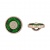 Пуговица пластиковая на ножке, круглая, цвет золотой+зеленый+белая страза, размер 28L