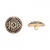 Пуговица металлическая на ножке, размер 32L, цвет золотой, на шляпке восточный орнамент