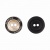 Пуговица пластиковая на два прокола, золотая с черным, 28L