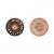 Пуговица металлическая на ножке, золотая с кофейным, 32L
