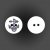 Пуговица пластиковая на два прокола, белая с черным, 32L