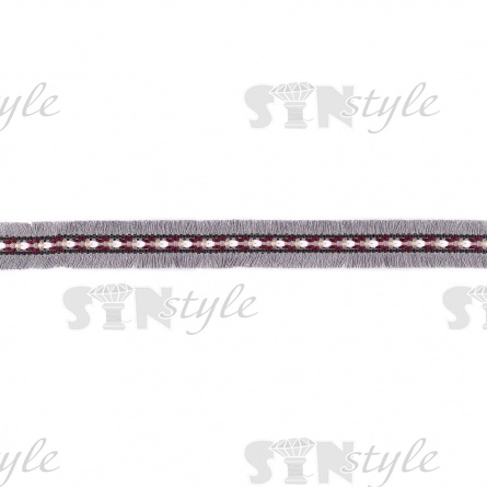 Декоративная тесьма букле с бахромой, цвет серый, ширина 25 мм, намотка 45 ярдов фото 2