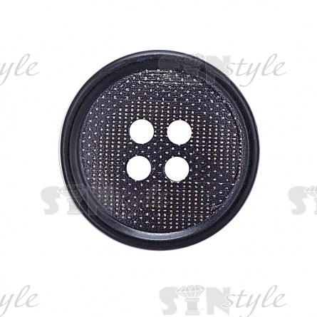 Пуговица пластиковая на четыре прокола, размер 32L, цвет черный фото 2