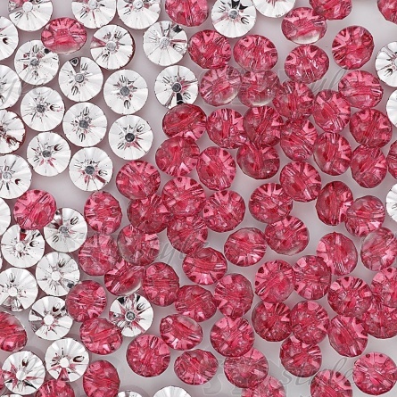 Пуговица на полуножке, размер 20L, в форме полусферы, цвет малиновый прозрачный фото 3