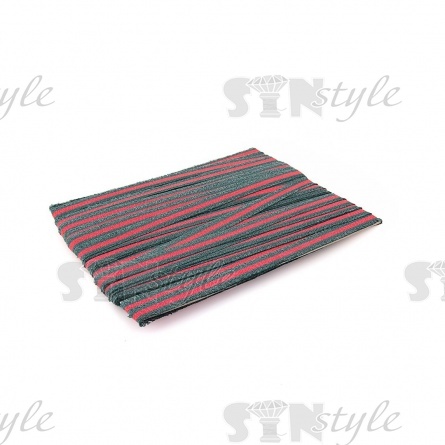 Декоративная тесьма букле с бахромой, цвет зеленый+красный, ширина 20 мм, намотка 45 ярдов фото 3