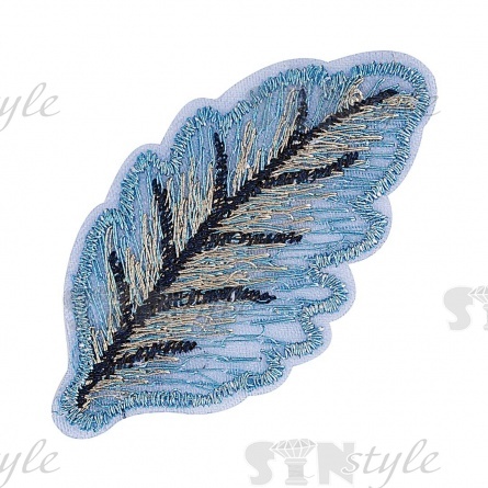 Листочки декоративные, размер 60х30 мм, цвет серо-голубой, фото 1