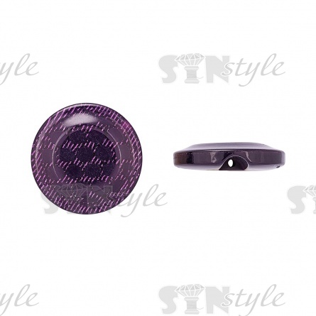 Пуговица пластиковая на полуножке, размер 34L, фиолетовая с блестками фото 1