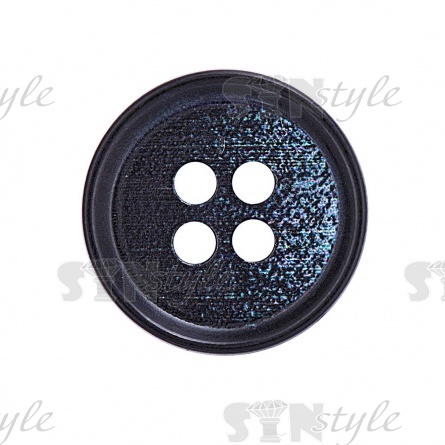 Пуговица пластиковая на четыре прокола, размер 24L, цвет черный фото 2