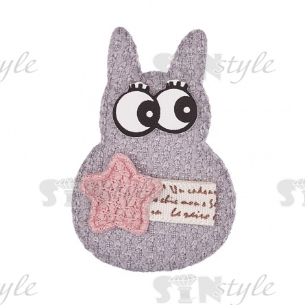 Аппликация 3D "Котик", цвет серый, размер 40х60 мм фото 1