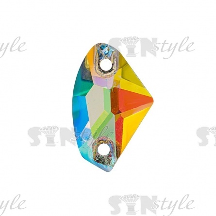 Стразы пришивные стеклянные, форма Галактик, цвет радужный (голография), размер 15 мм х10 мм фото 1