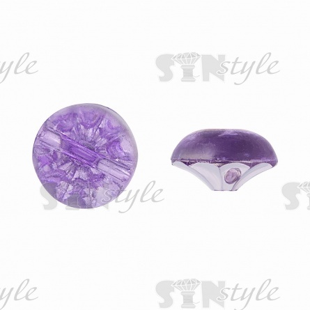 Пуговица на полуножке, размер 20L, в форме полусферы, цвет фиолетовый прозрачный фото 1