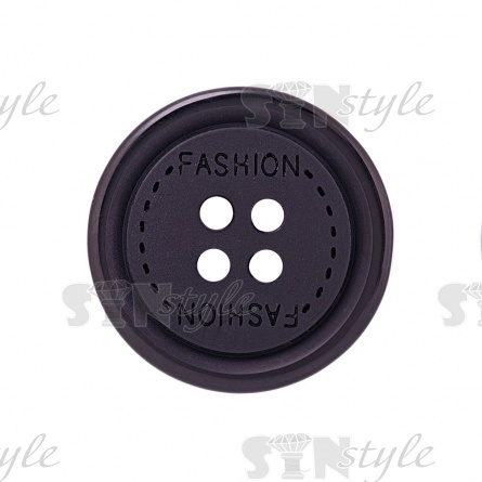 Пуговица пластиковая на четыре прокола FASHION, черная, 34L фото 2