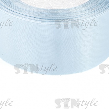 Декоративная лента атласная, ширина 38 мм, намотка 25 ярдов, цвет голубой (№172) фото 2