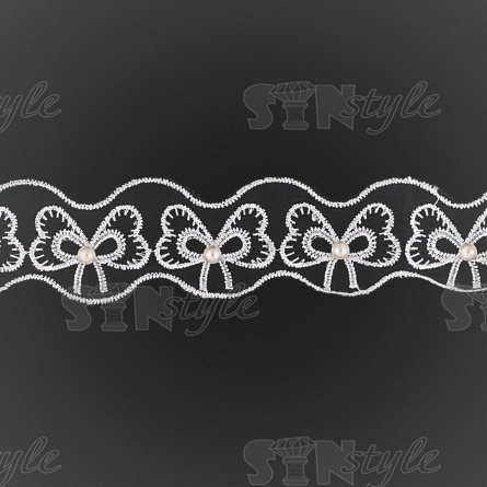 Цветочки из капроновой ленты, ширина 40 мм, намотка 20 ярдов, цвет белый (№7) фото 1