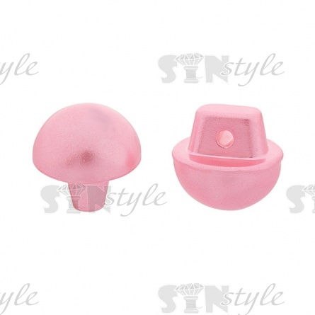 Пуговица пластиковая на ножке, в форме полусферы, розового цвета, размер 18L фото 2