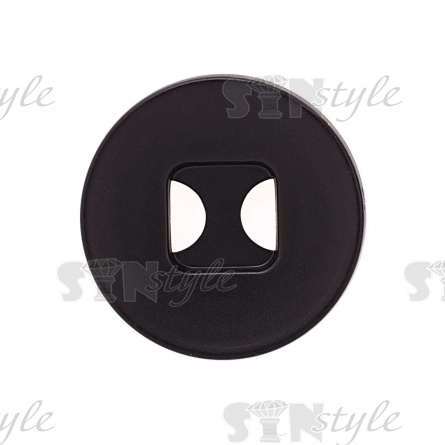 Пуговица пластиковая на два прокола, размер 44L, цвет черный фото 1