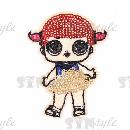 Термоаппликация текстильная, синтетическая, размер 62х80 мм фото 1