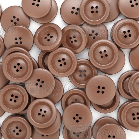Пуговица пластиковая на четыре прокола, размер 44L, цвет кофейный фото 4