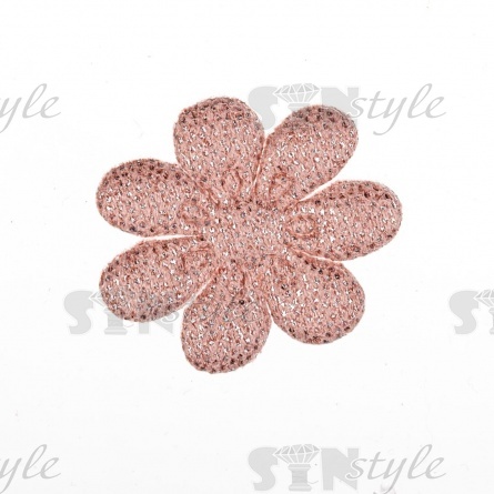 Аппликация 3D "Цветочек", диаметр 25 мм, цвет грязно-розовый фото 1